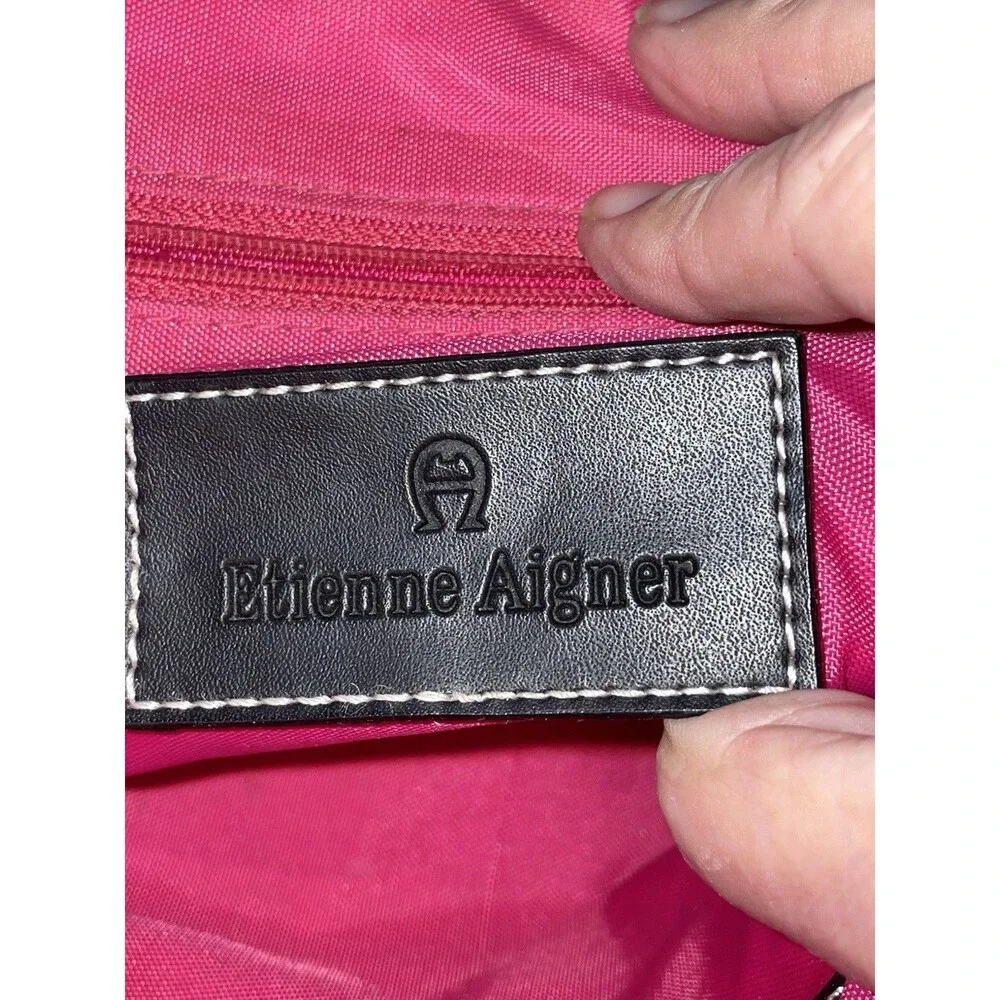 Etienne Aigner Vintage Black Nylon Backpack - Leather Trim - Convertible Sling